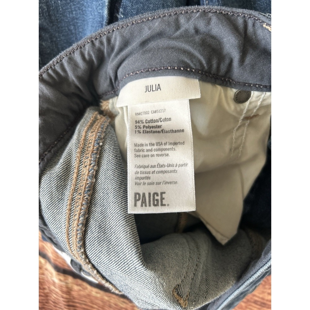 PAIGE Vintage Julia Jeans Felice Wash Fray Hem Women's Size 25 Denim - Picture 12 of 13